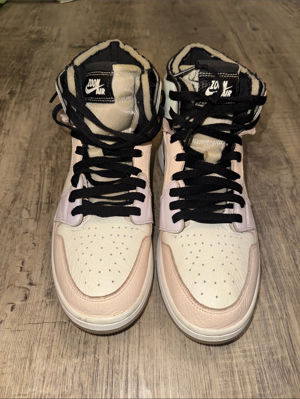 Nike High-Top Sneakers in Cream, Light Pink & Black